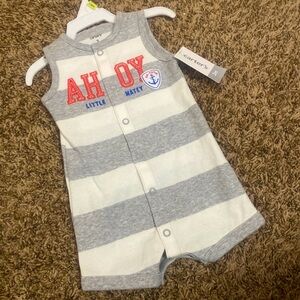 Carter’s Baby Boy Romper 3 months White and Gray